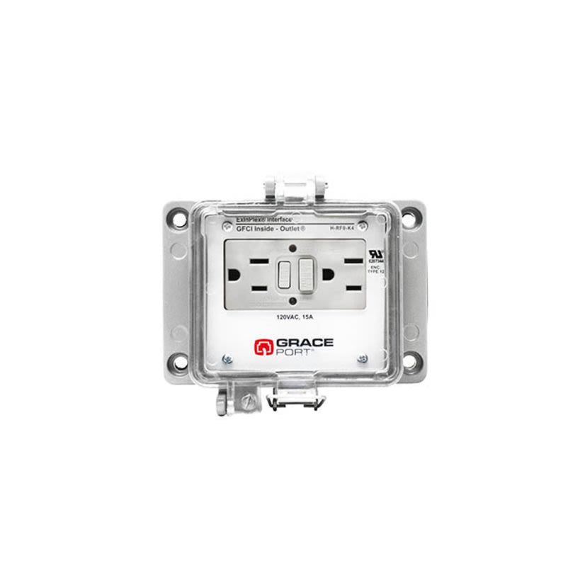 GracePorts H-RF0-K4 H Series GFCI Receptacle, 15 A